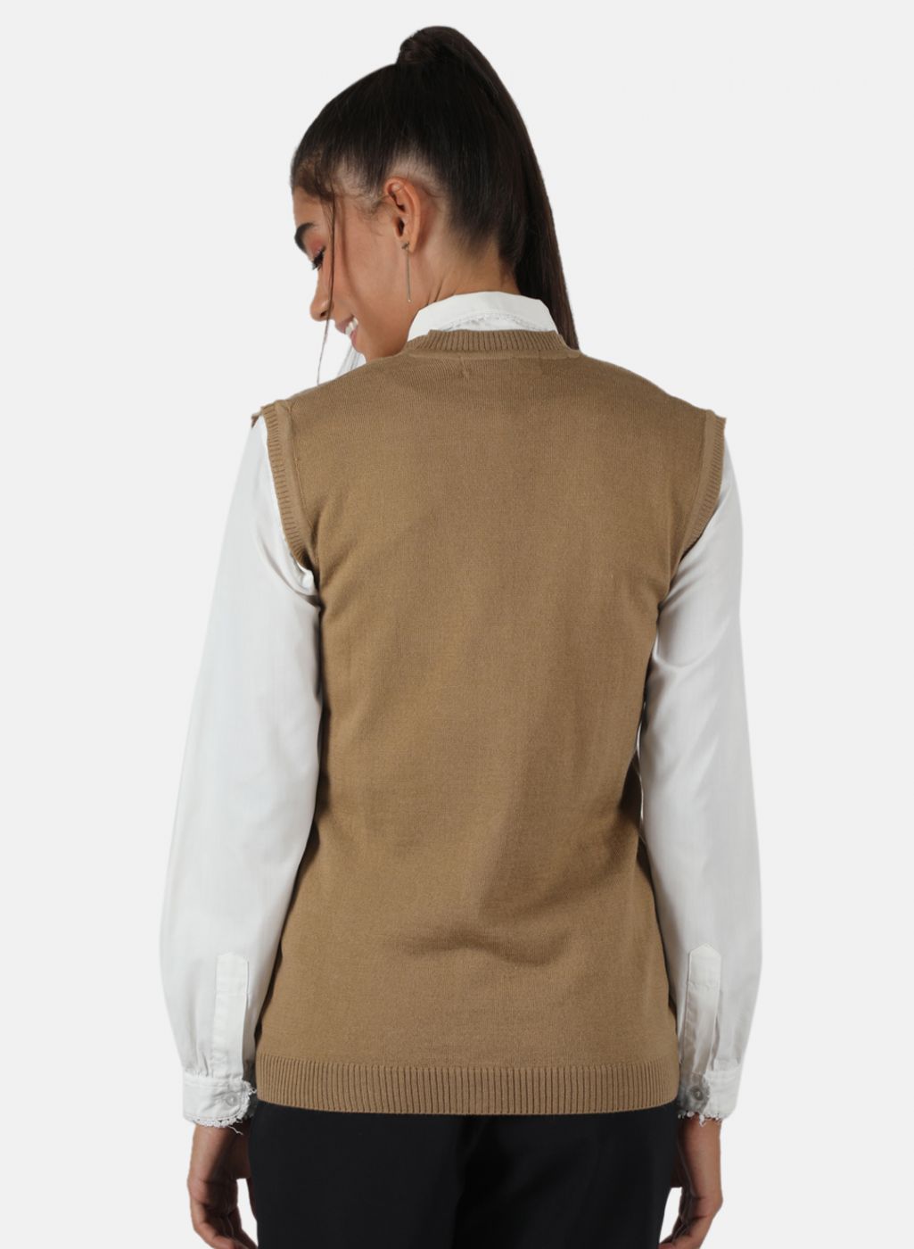 Women Brown Solid Cardigan