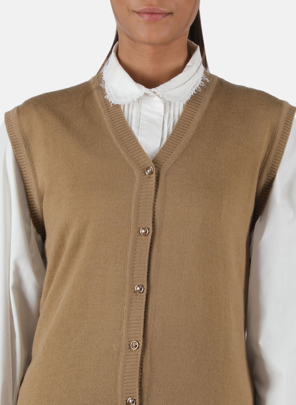 Women Brown Solid Cardigan