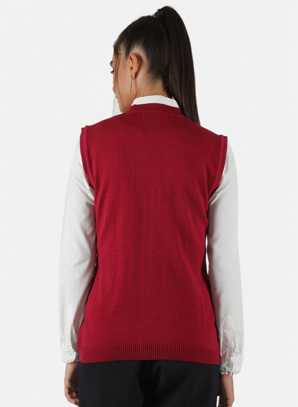 Women Dark Pink Solid Cardigan