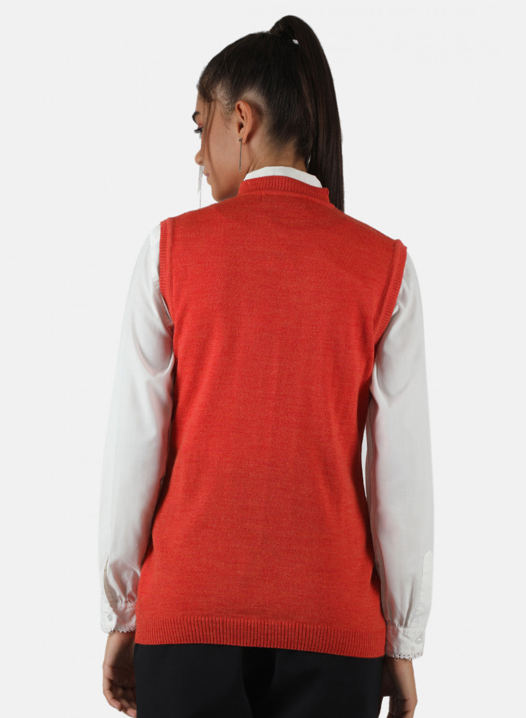 Women Orange Solid Cardigan