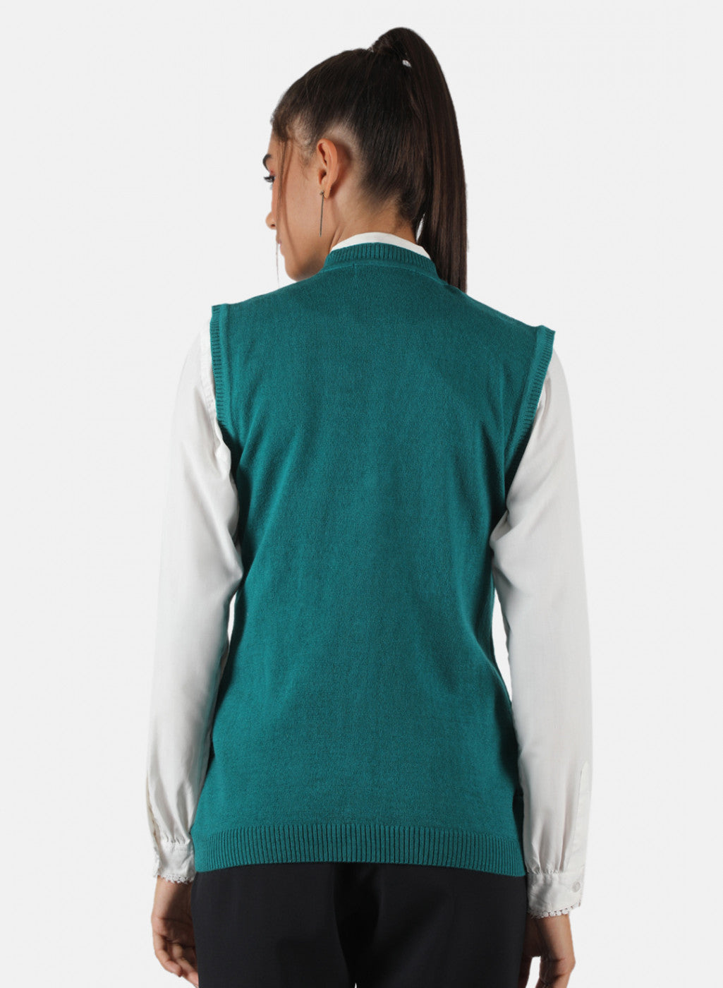 Women Green Solid Cardigan