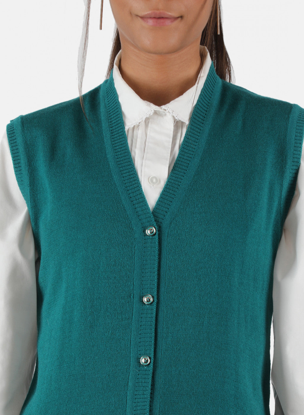 Women Green Solid Cardigan