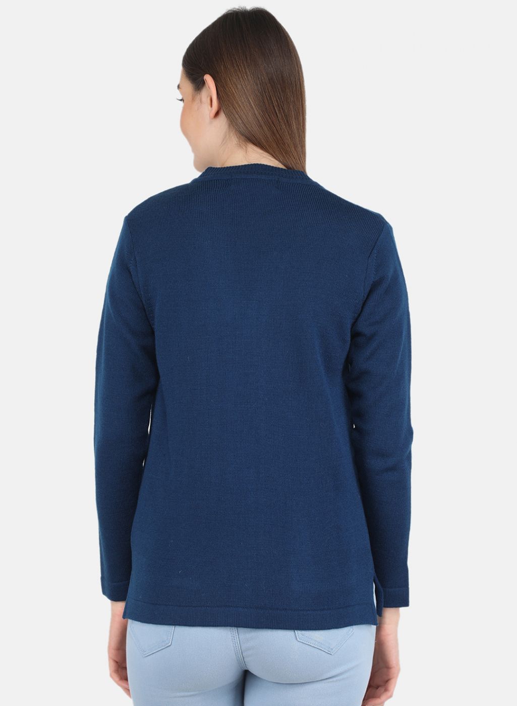 Women Blue Solid Cardigan