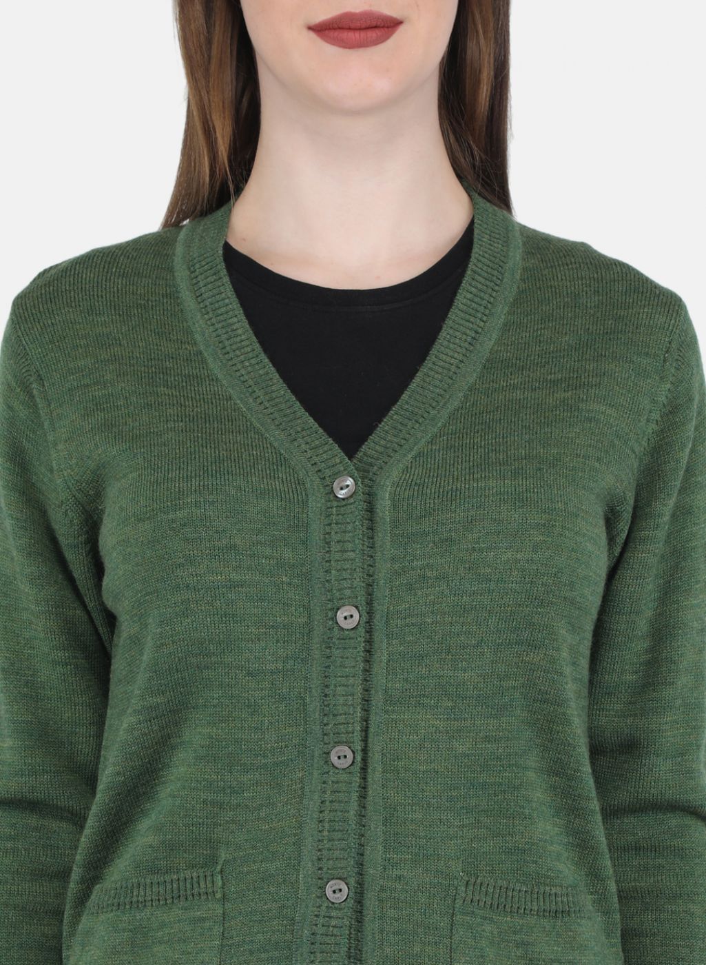 Women Olive Solid Cardigan