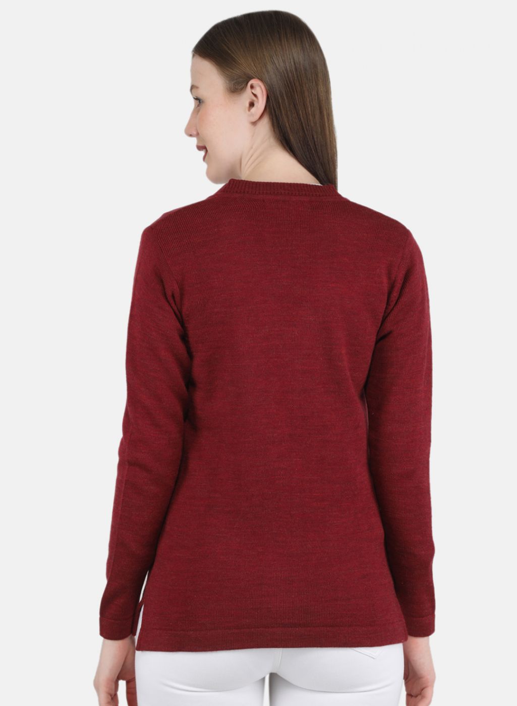 Women Maroon Solid Cardigan