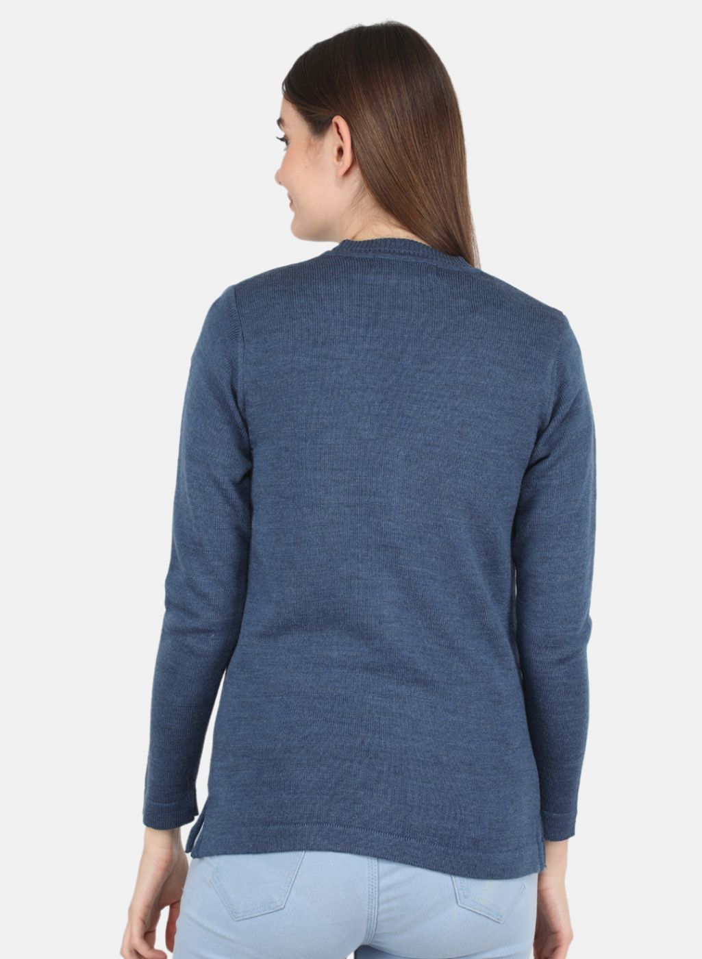 Women Blue Solid Cardigan