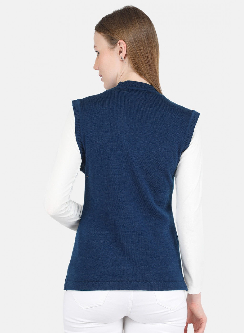 Women Blue Solid Cardigan