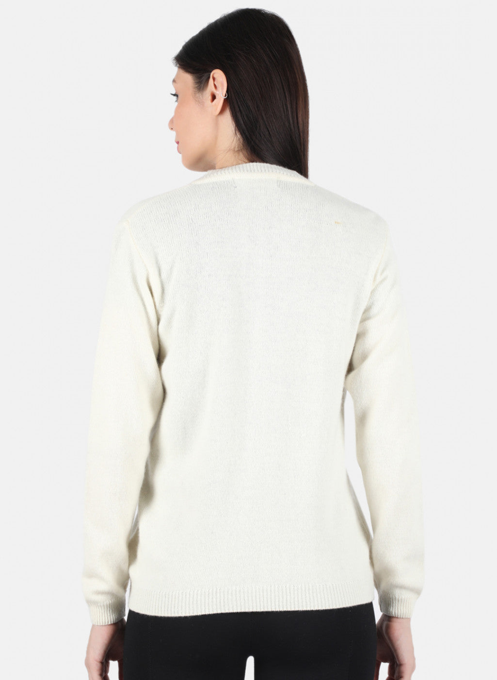 Women White Solid Cardigan