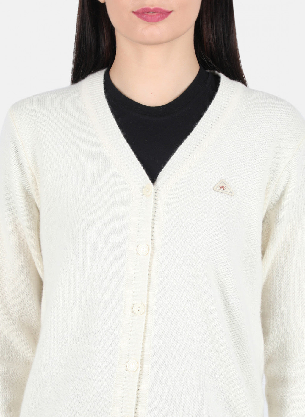 Women White Solid Cardigan