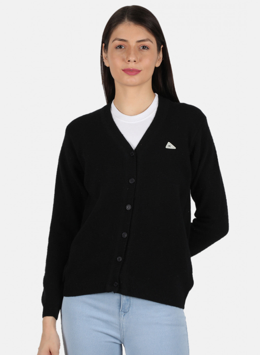 Women Black Solid Cardigan