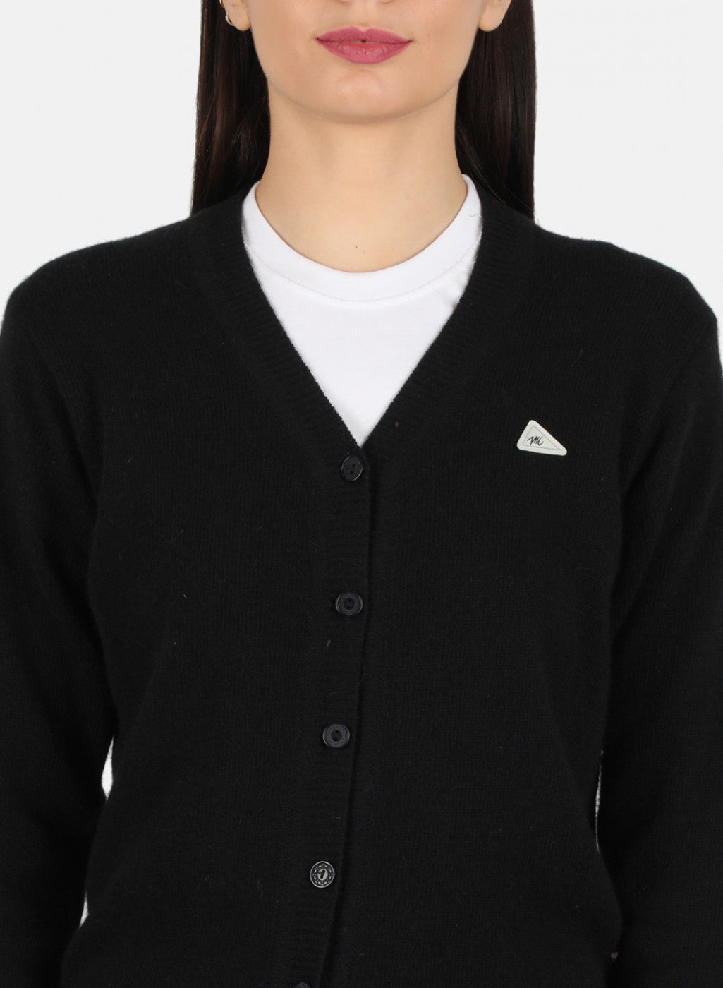 Women Black Solid Cardigan