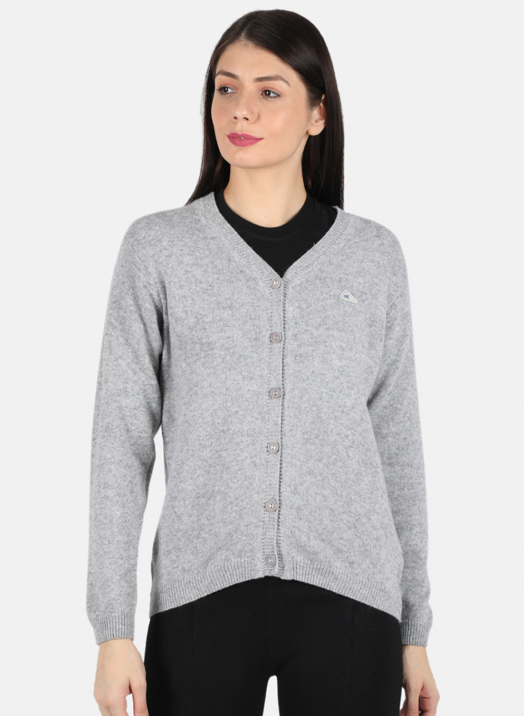 Women Grey Solid Cardigan