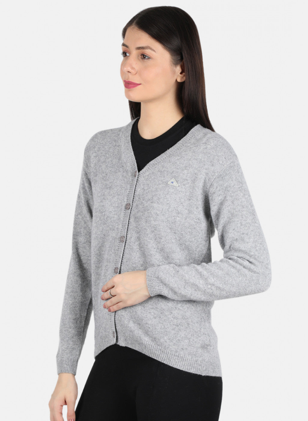 Women Grey Solid Cardigan