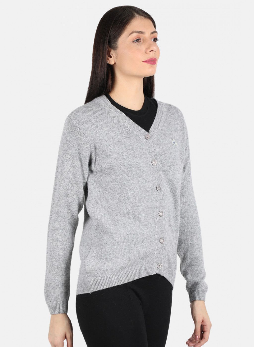 Women Grey Solid Cardigan