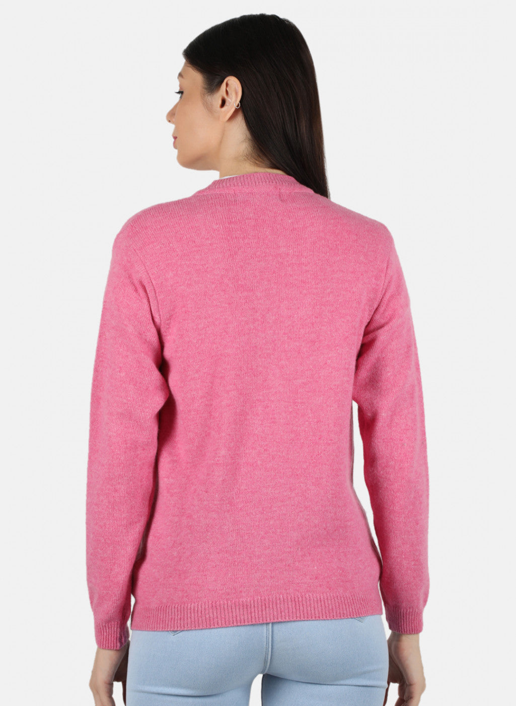 Women Pink Solid Cardigan