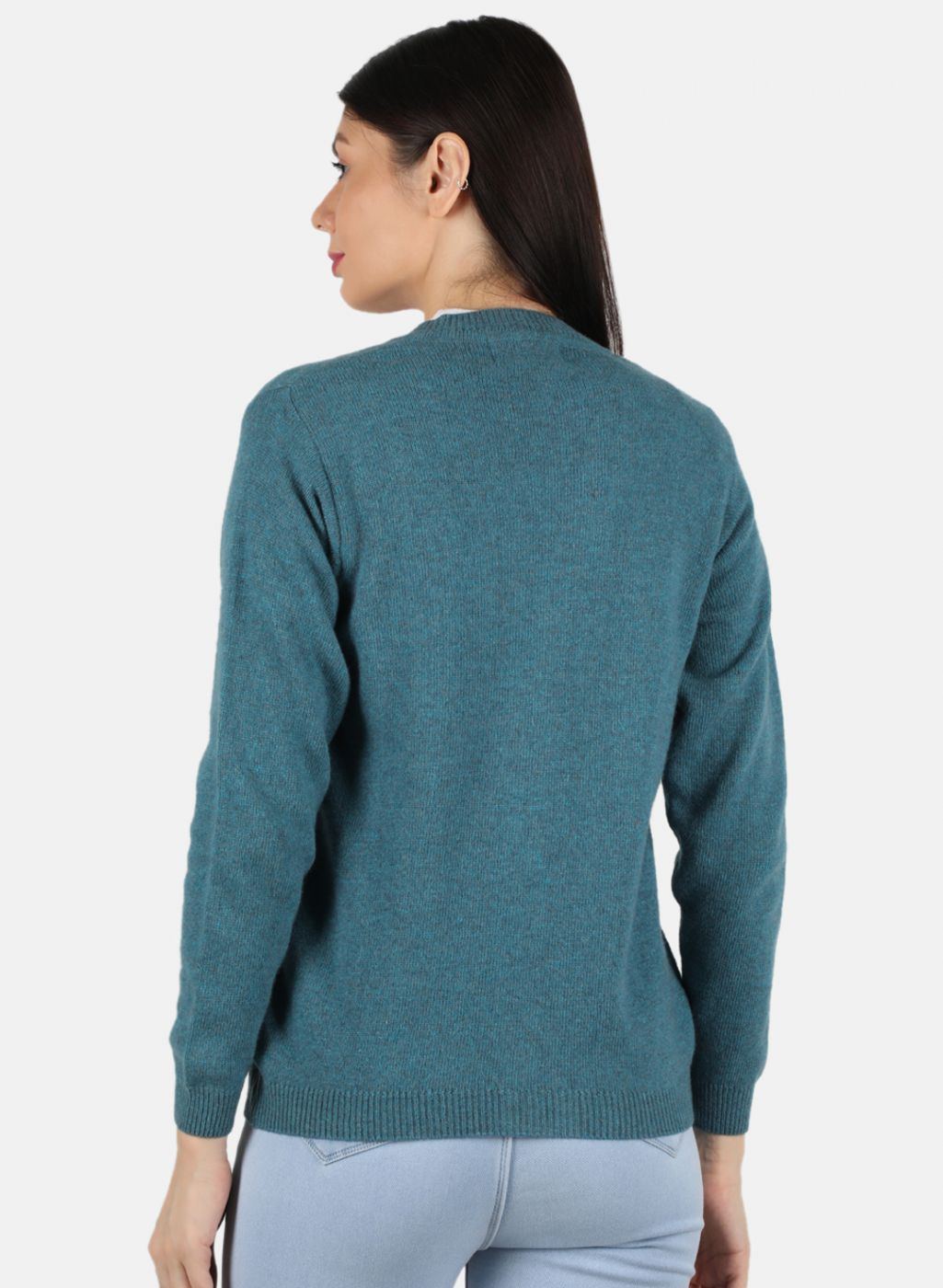 Women Blue Solid Cardigan