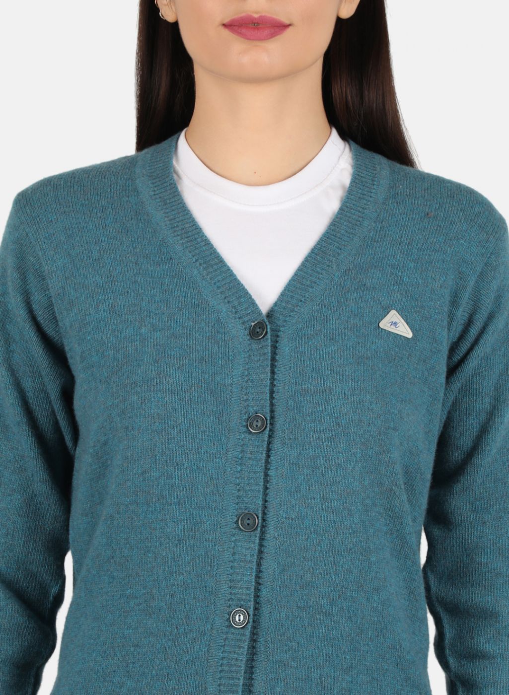 Women Blue Solid Cardigan