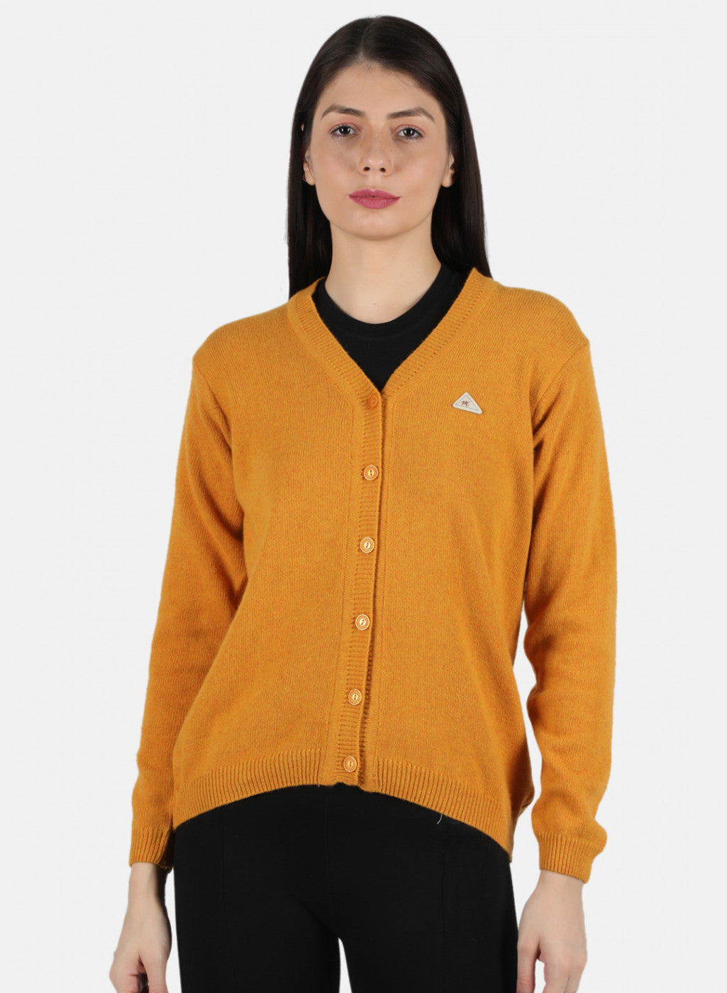 Women Yellow Solid Cardigan