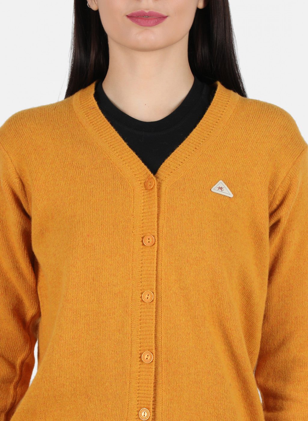 Women Yellow Solid Cardigan