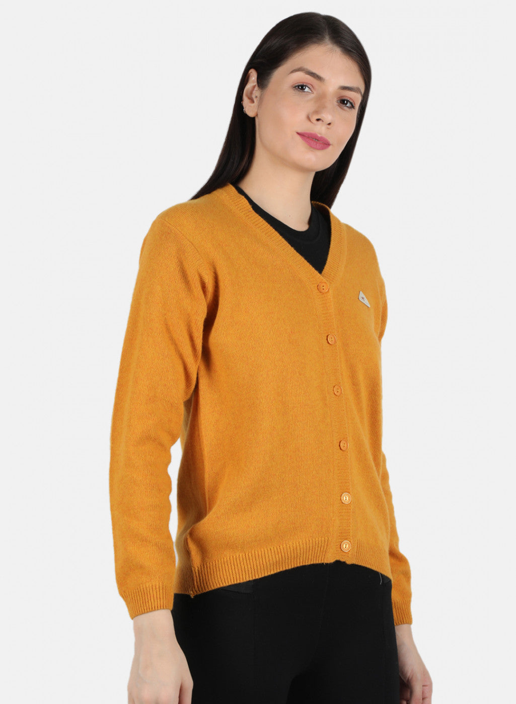 Women Yellow Solid Cardigan