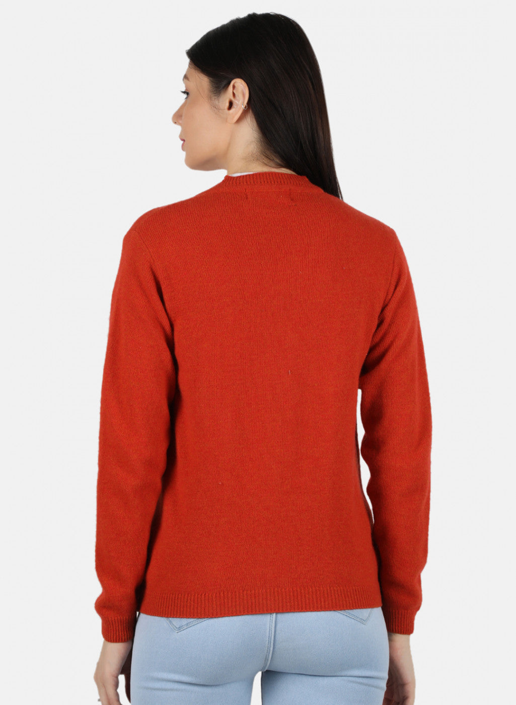 Women Orange Solid Cardigan