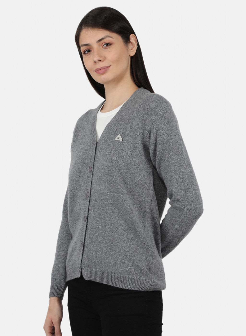 Women Grey Solid Cardigan