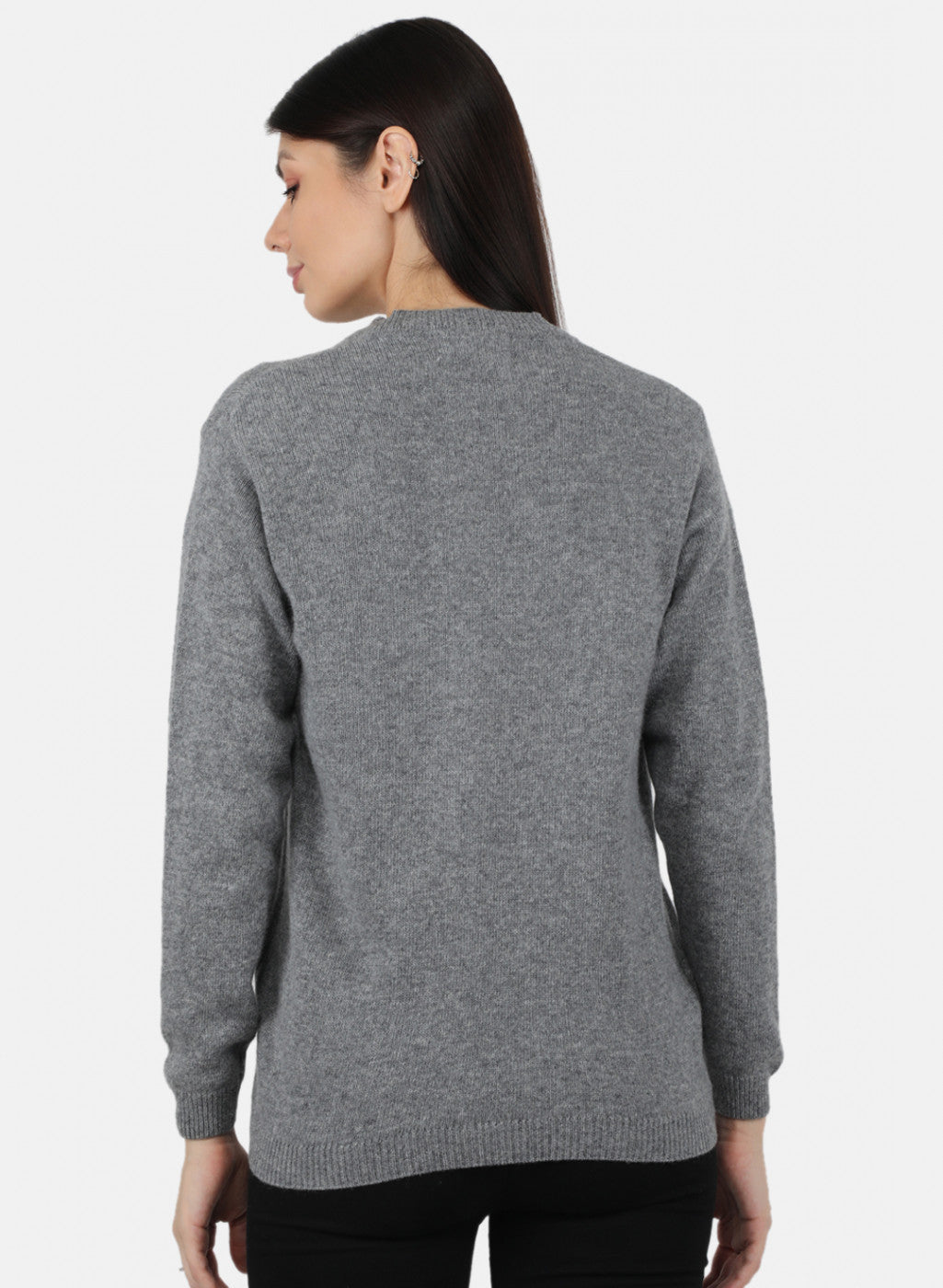 Women Grey Solid Cardigan