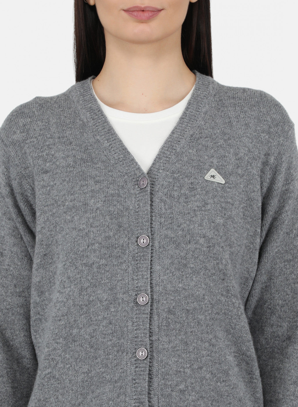 Women Grey Solid Cardigan