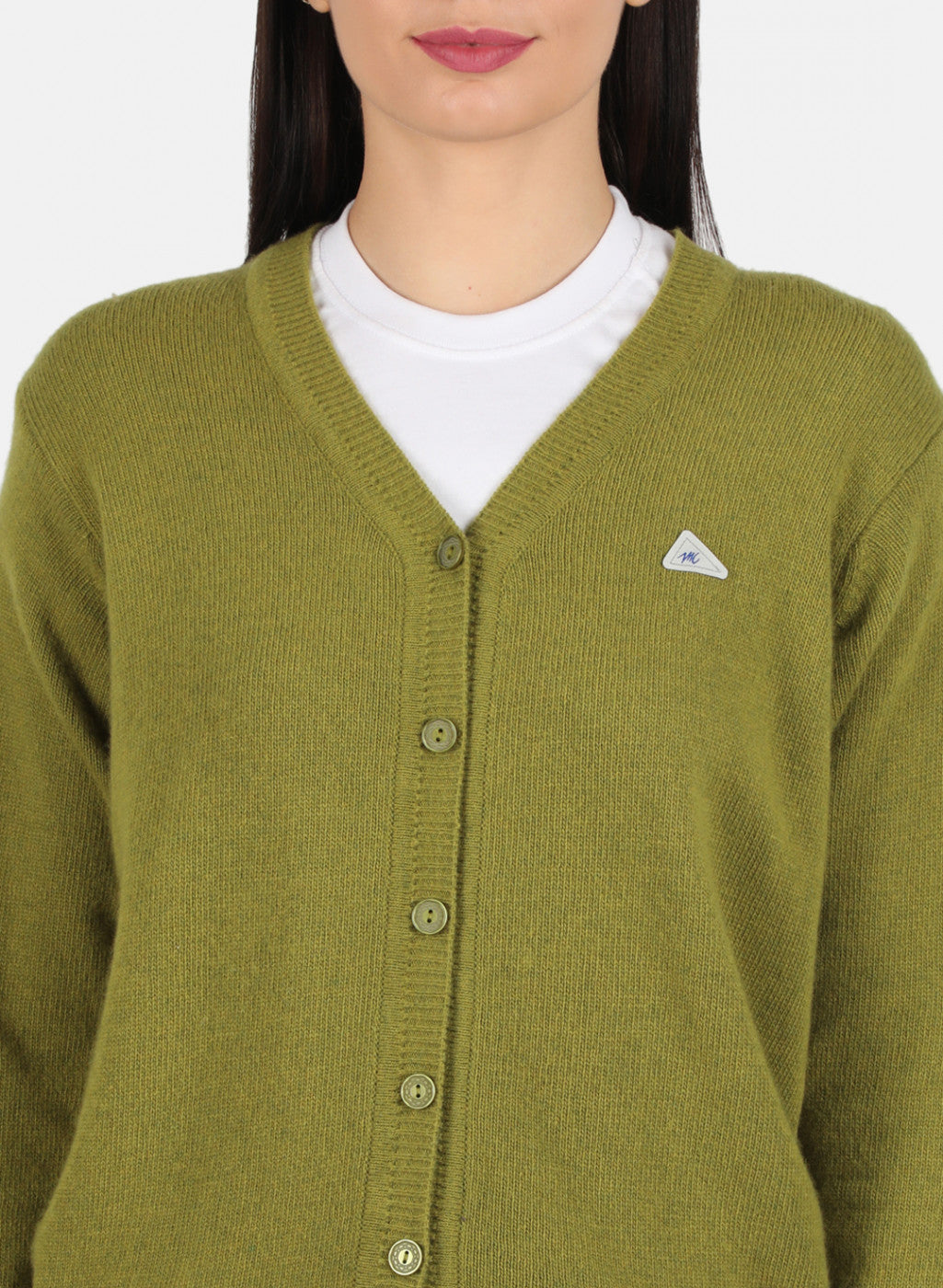 Women Green Solid Cardigan