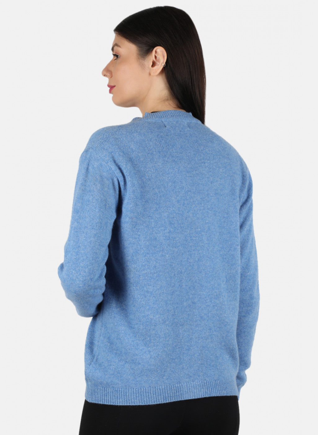 Women Blue Solid Cardigan