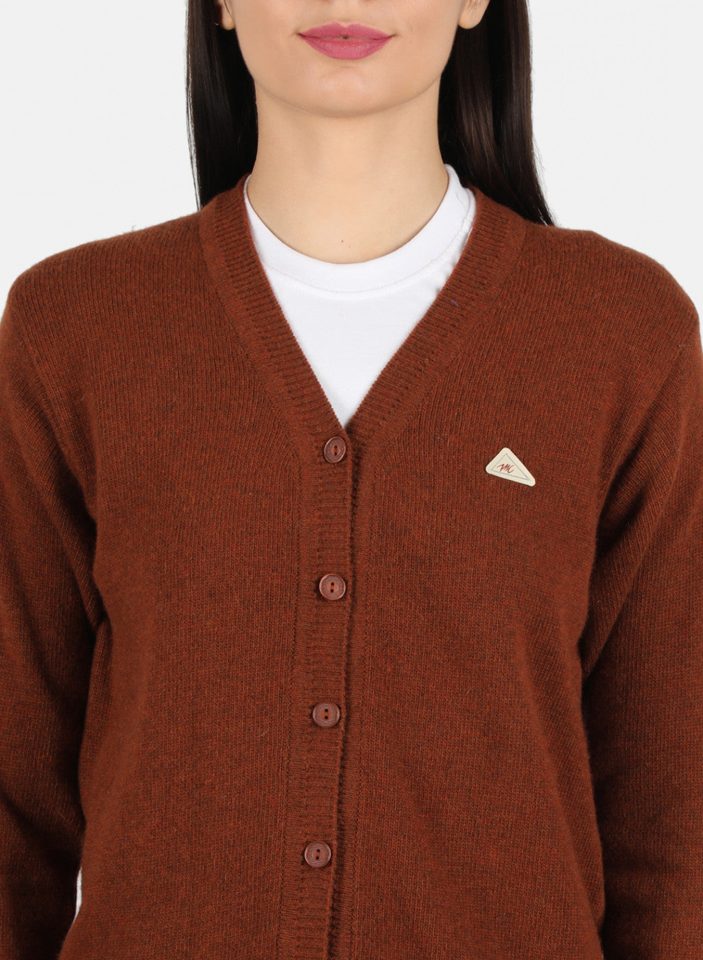 Women Brown Solid Cardigan