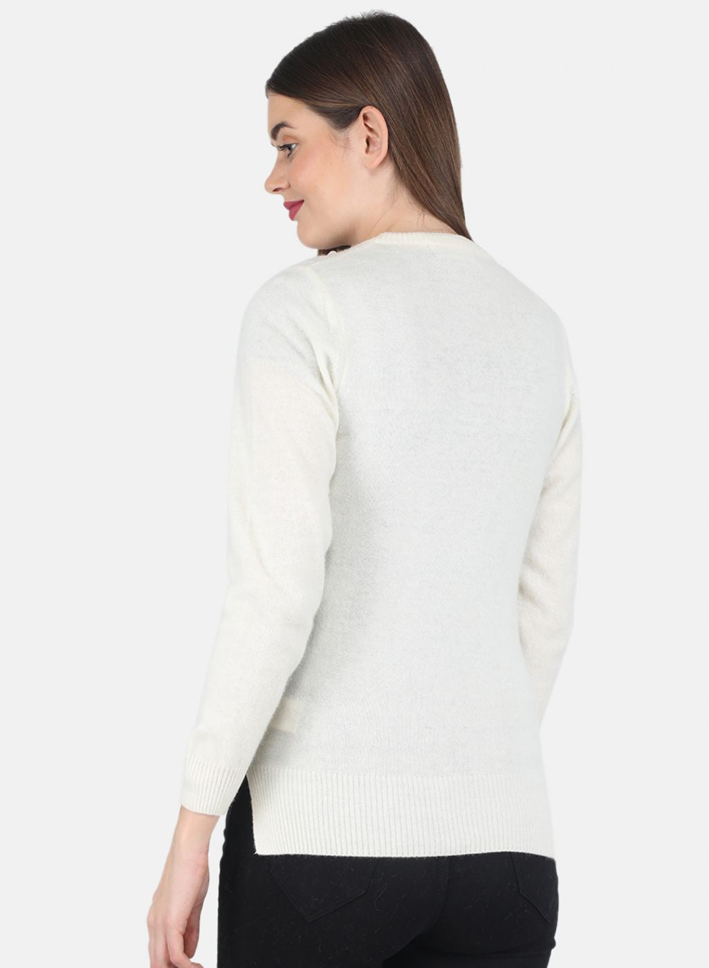 Women White Solid Cardigan