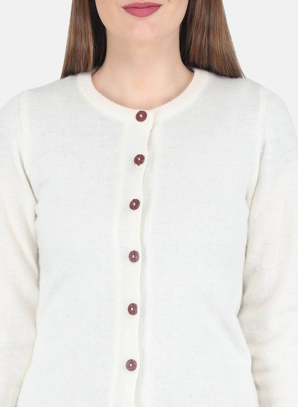 Women White Solid Cardigan