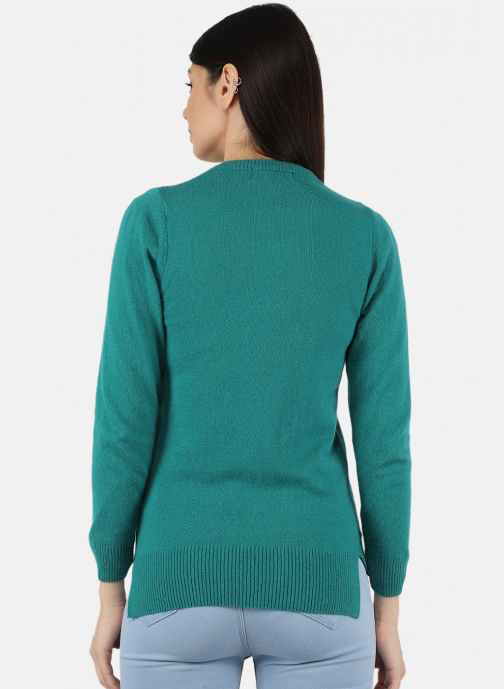 Women Green Solid Cardigan