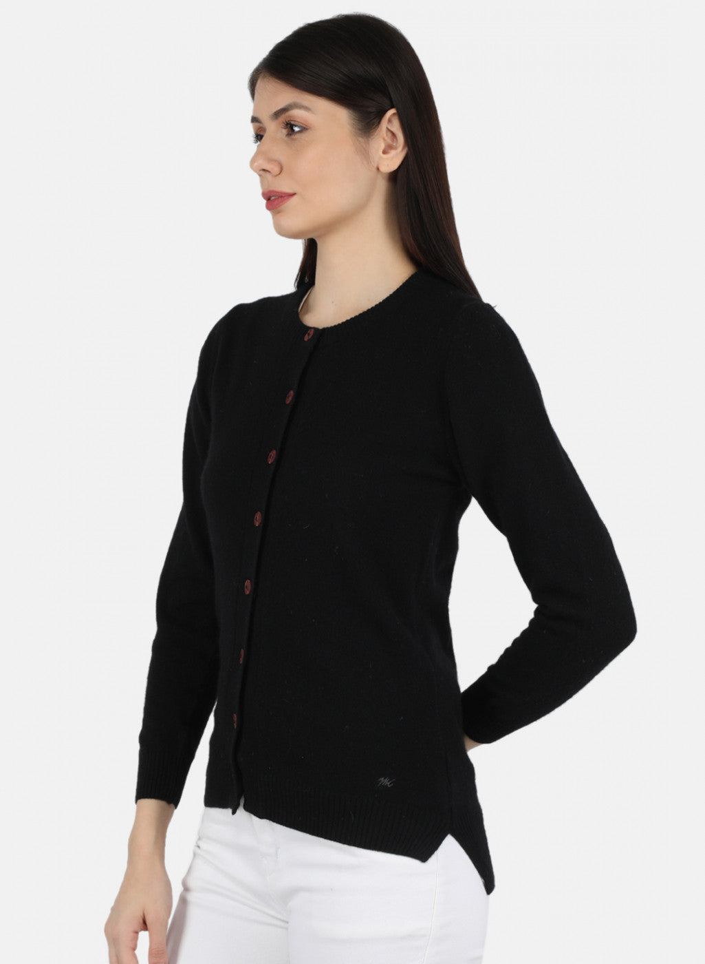 Women Black Solid Cardigan