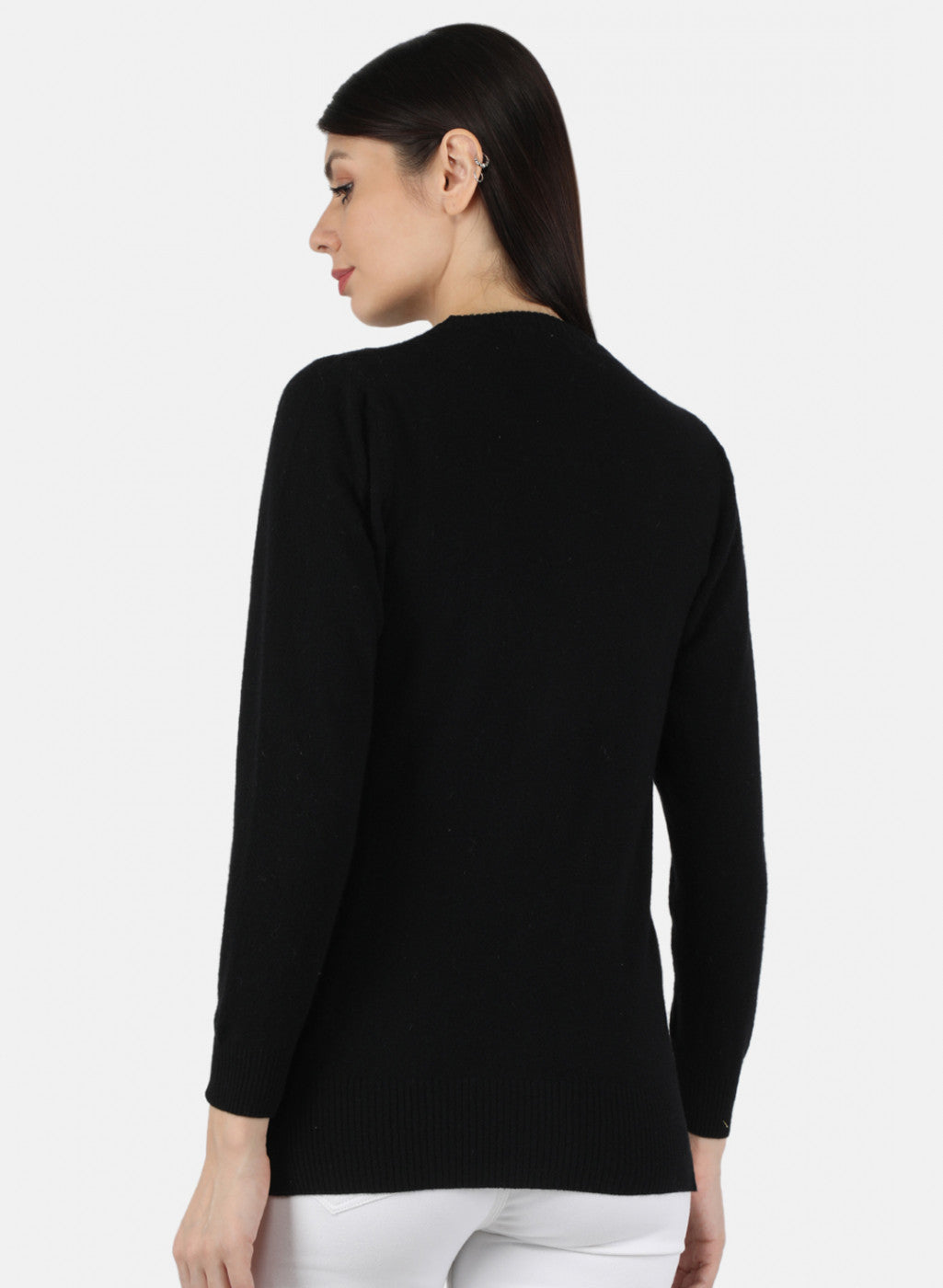 Women Black Solid Cardigan