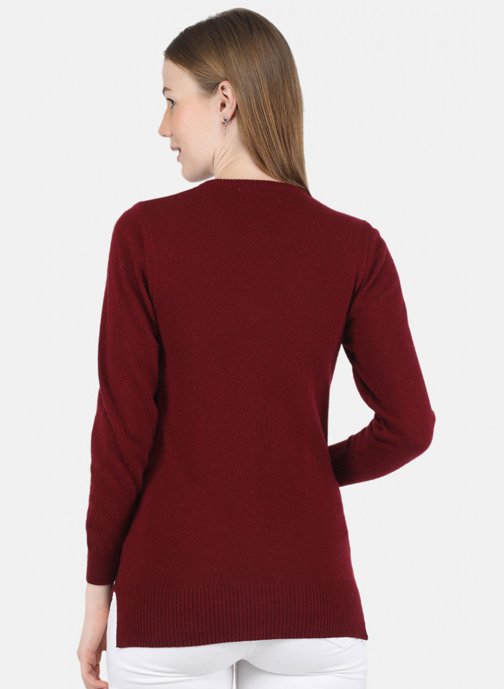 Women Maroon Solid Cardigan