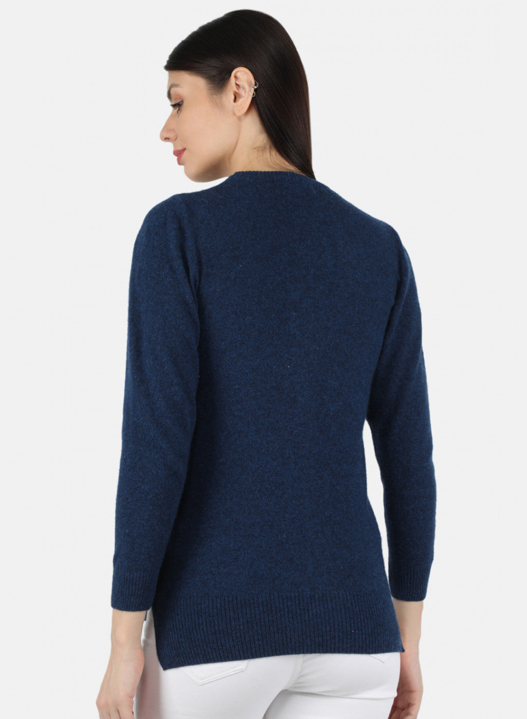 Women Blue Solid Cardigan