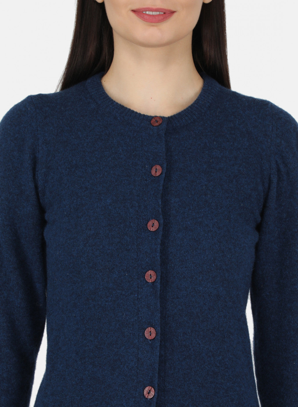 Women Blue Solid Cardigan