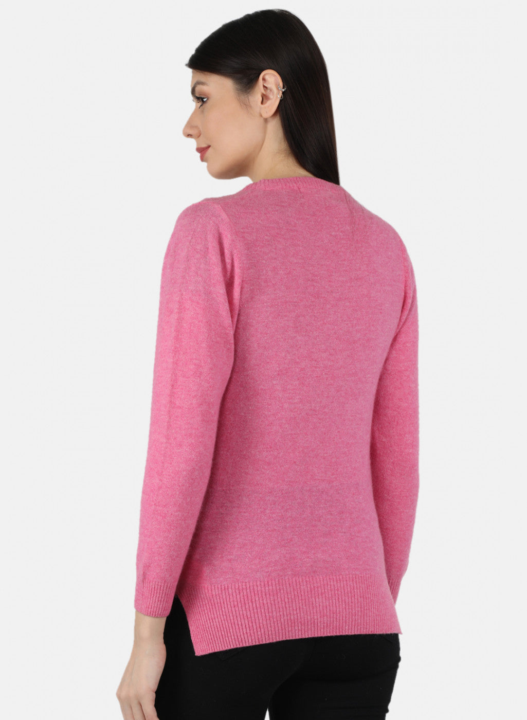 Women Pink Solid Cardigan