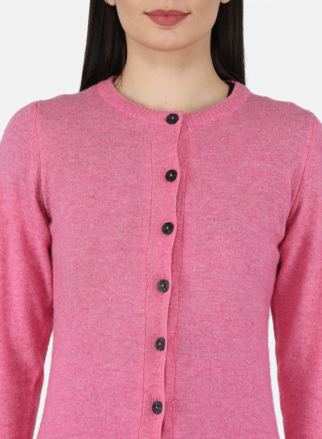 Women Pink Solid Cardigan