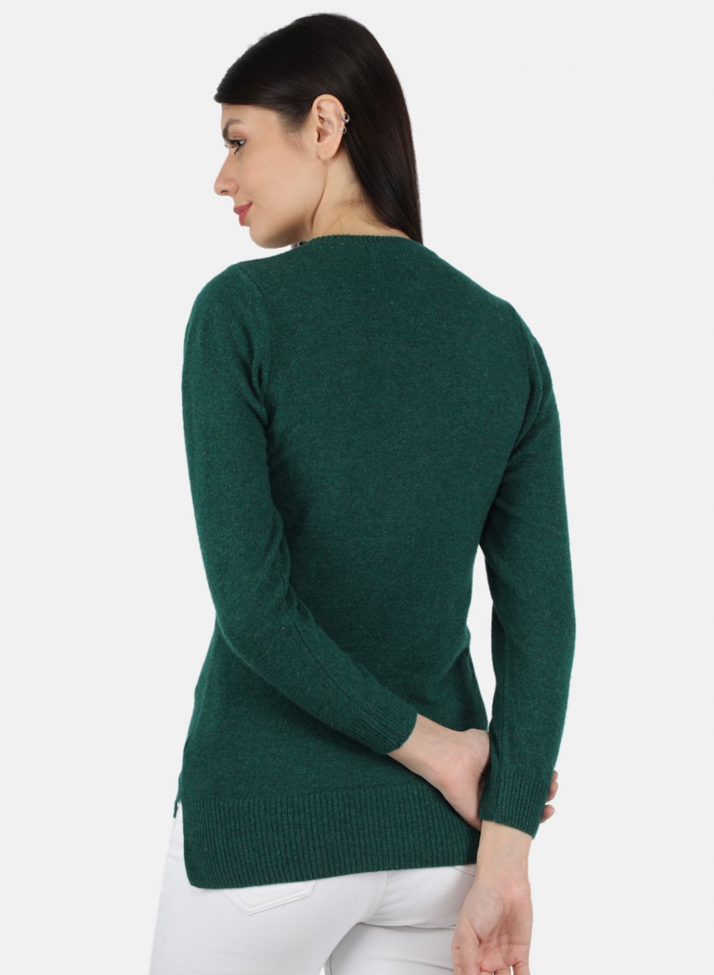 Women Green Solid Cardigan