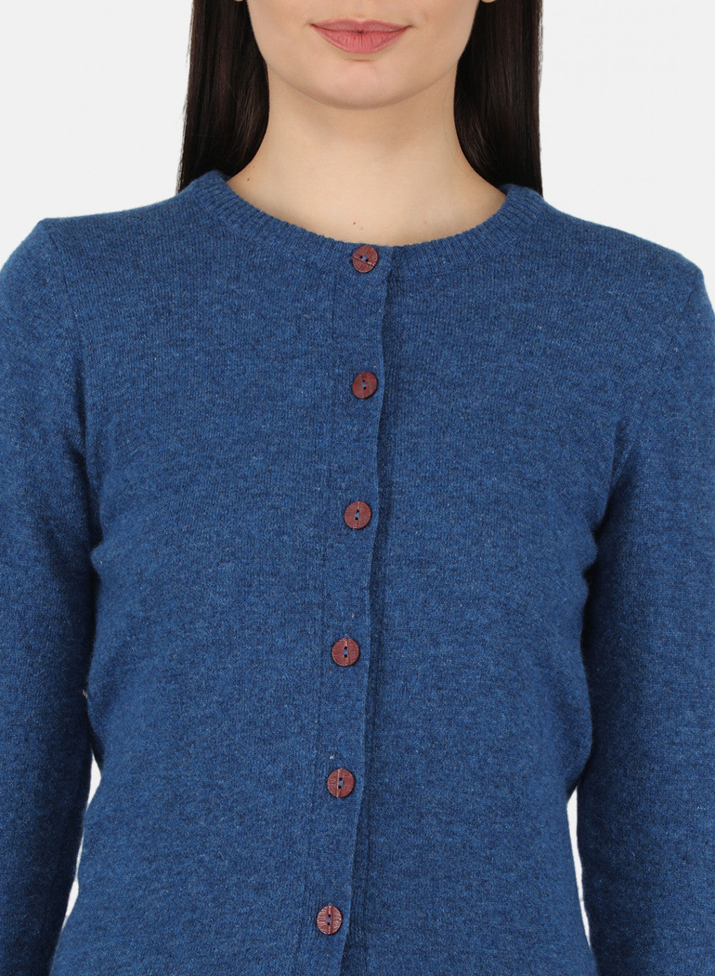 Women Blue Solid Cardigan