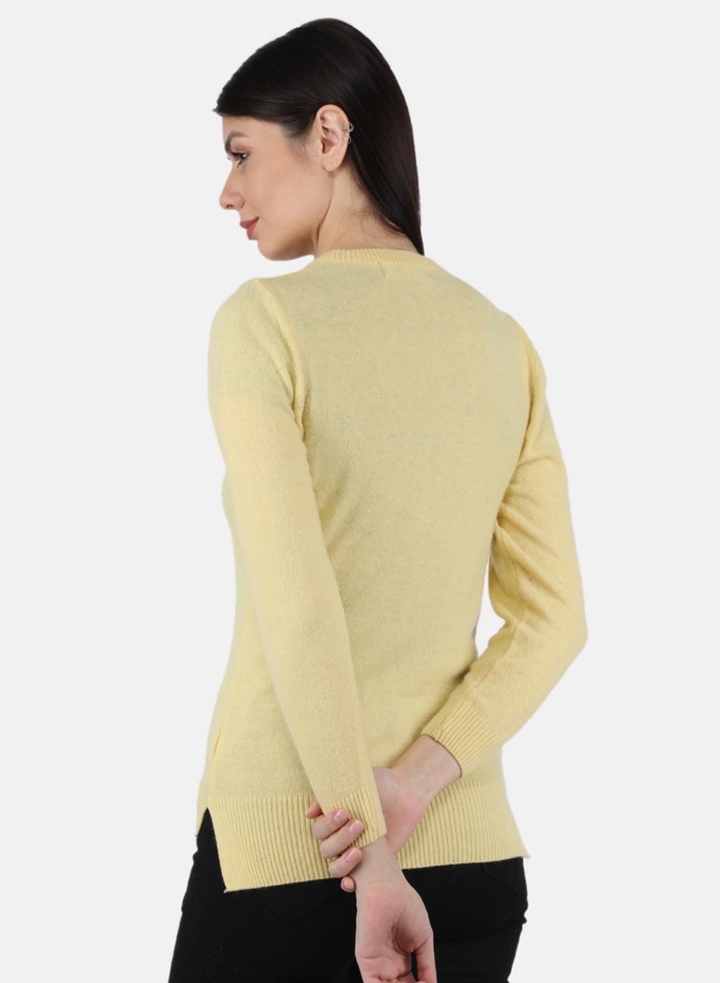 Women Yellow Solid Cardigan