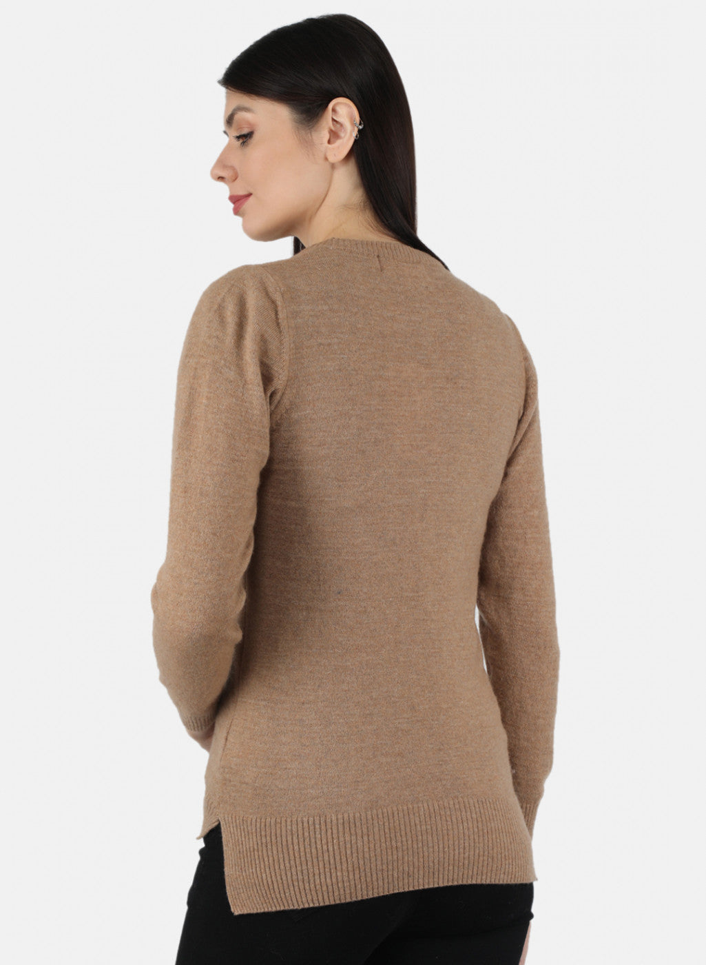 Women Beige Solid Cardigan