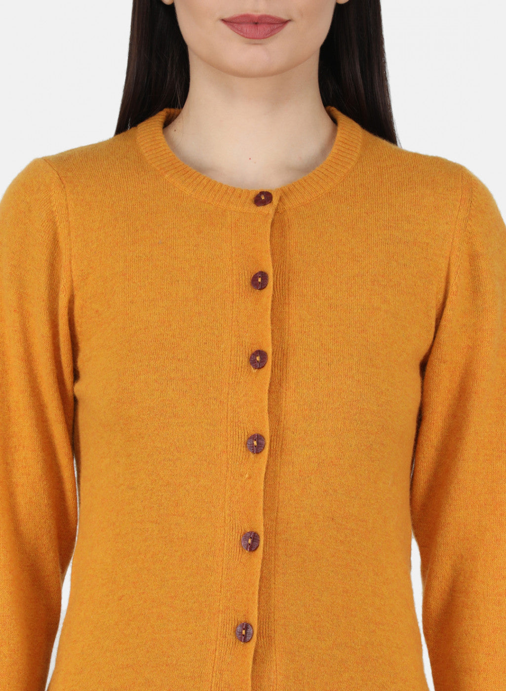 Women Yellow Solid Cardigan