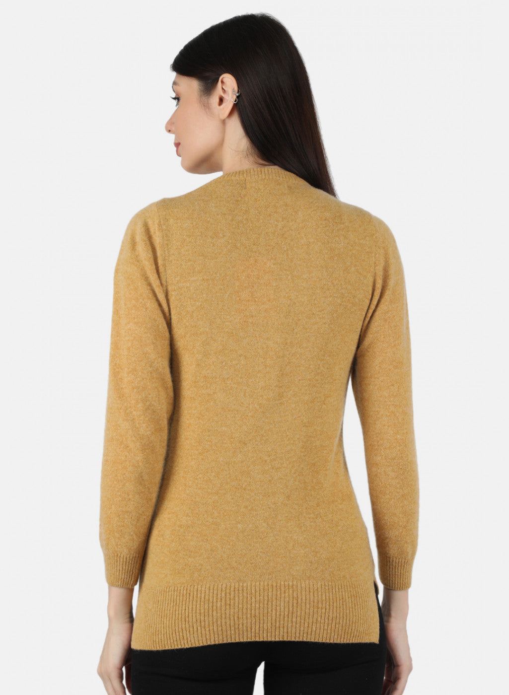 Women Mustard Solid Cardigan