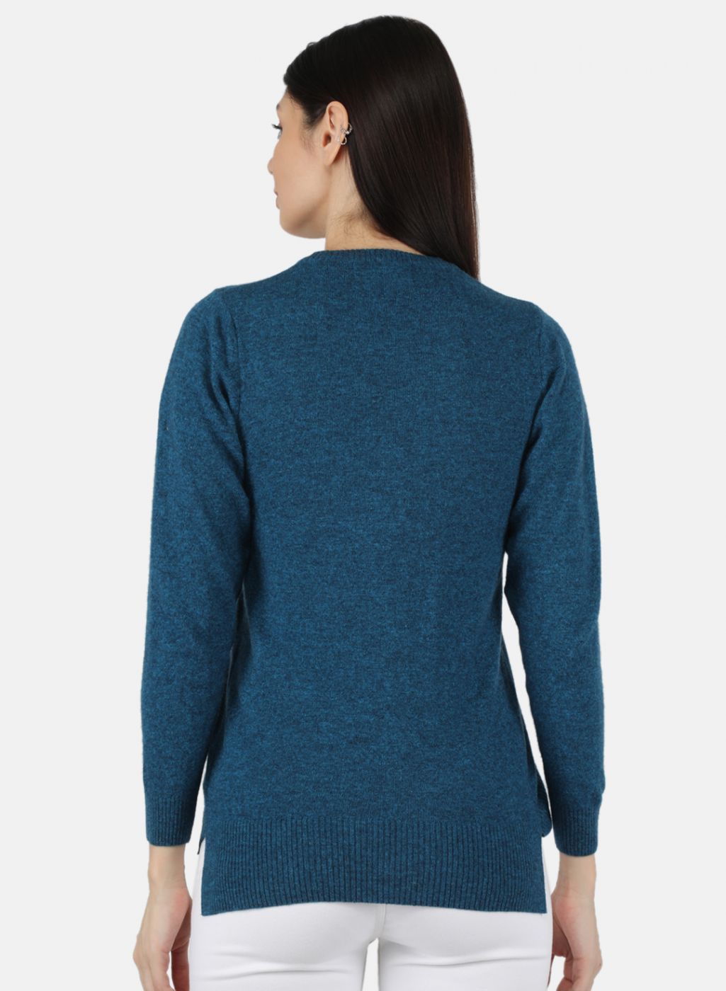 Women Blue Solid Cardigan