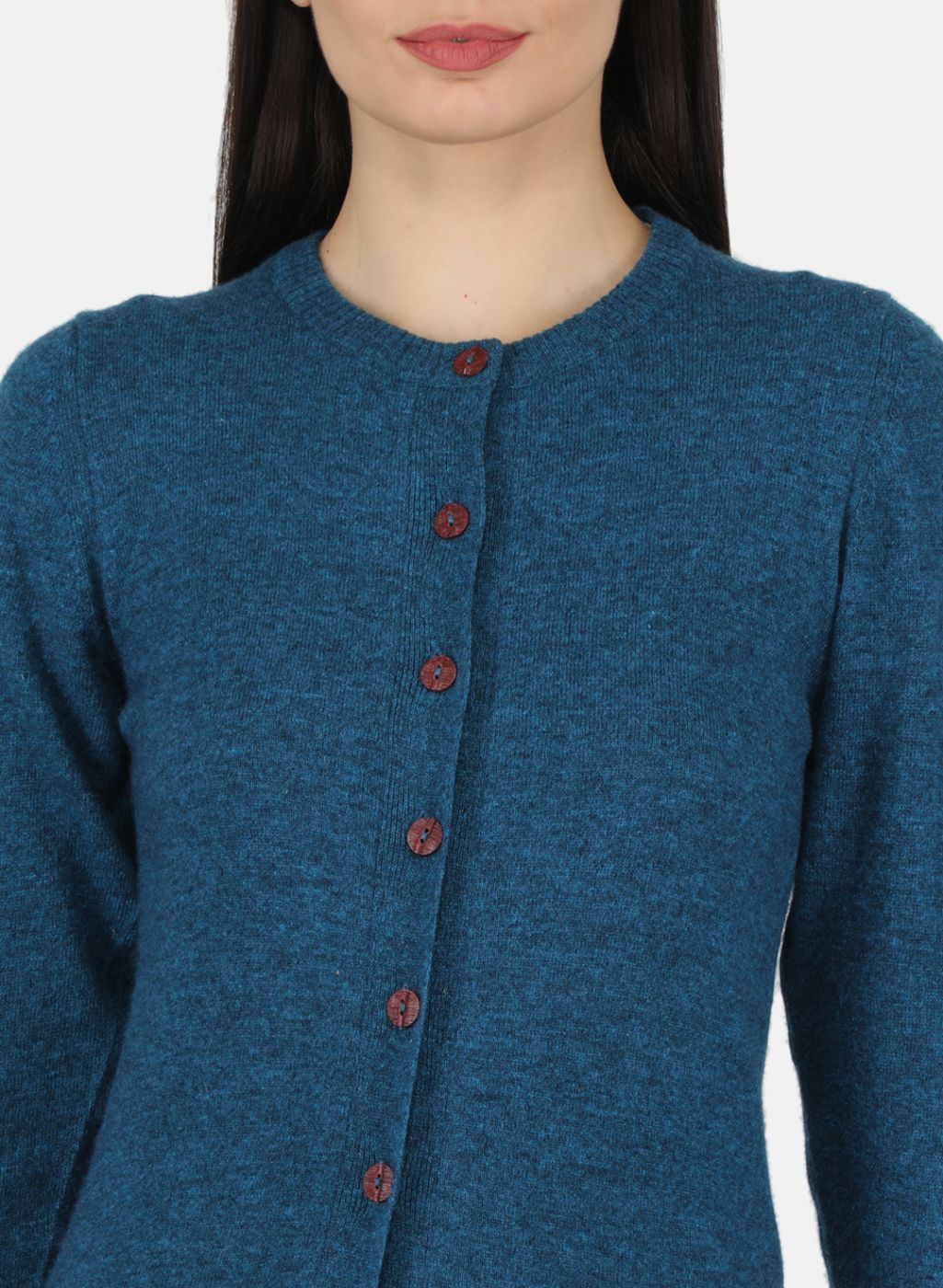 Women Blue Solid Cardigan