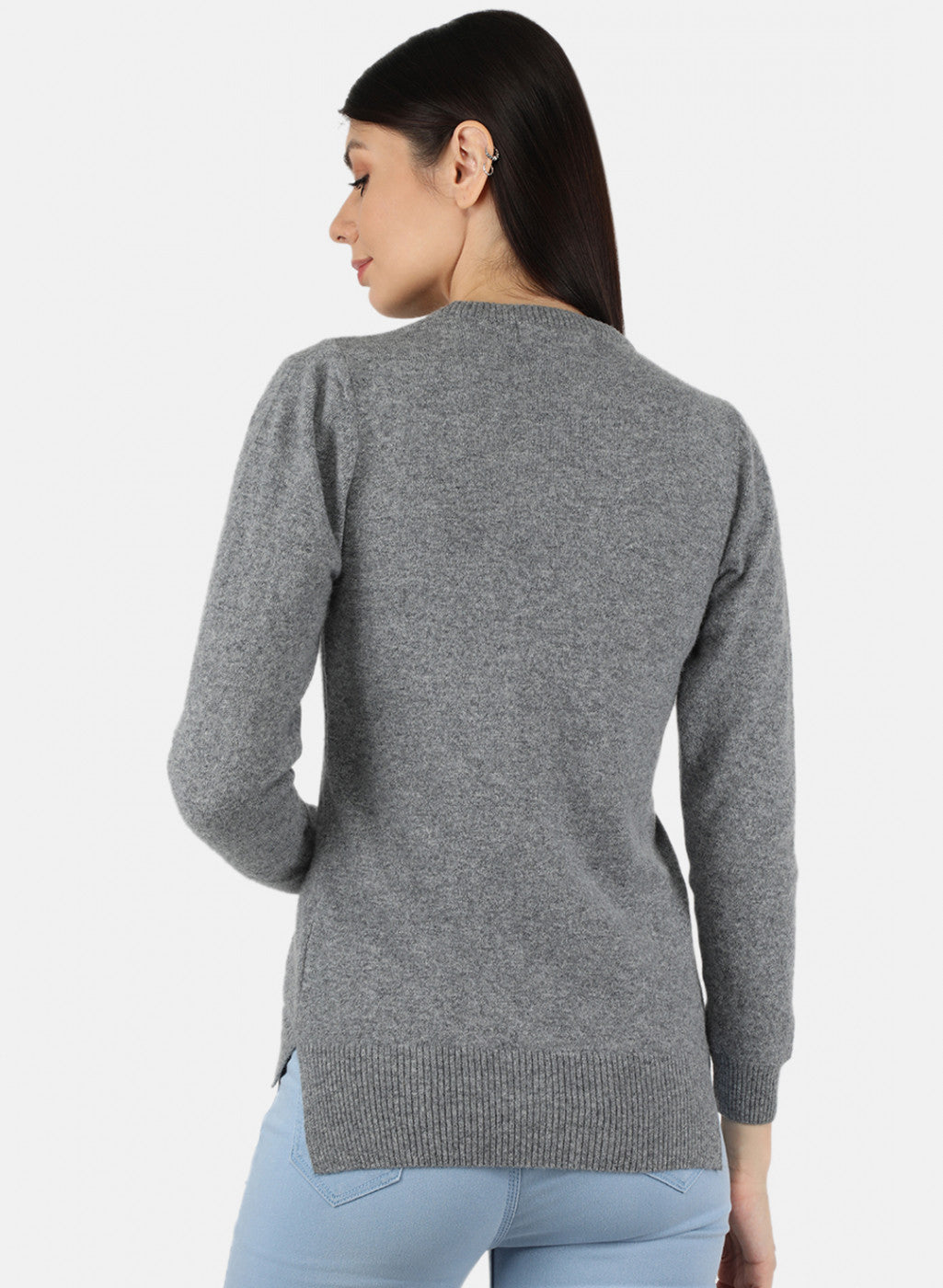 Women Grey Solid Cardigan